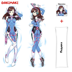 Наволочка + подушка Дакимакура D.Va Дива 0105 150x50 Dakimaki