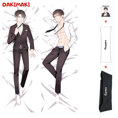 Наволочка + подушка + сумка Дакимакура Леви Аккерман 0263 150x50 Dakimaki