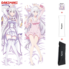 Наволочка + подушка + сумка Дакимакура Эмилия 0124 150x50 Dakimaki