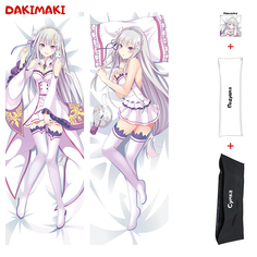 Наволочка + подушка + сумка Дакимакура Эмилия 0125 150x50 Dakimaki