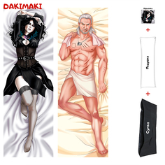 Наволочка + подушка + сумка Дакимакура Геральт и Йеннифэр 0376 150x50 Dakimaki