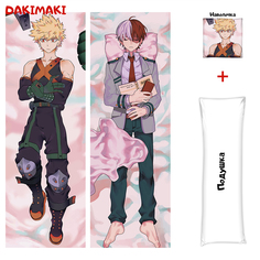 Наволочка + подушка Дакимакура Кацуки и Шото 0576 150x50 Dakimaki