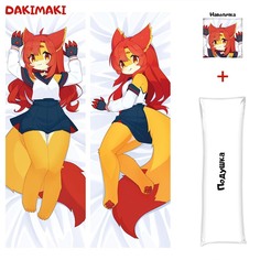 Наволочка + подушка Дакимакура фурри Оранжевый Кот 0624 150x50 Dakimaki