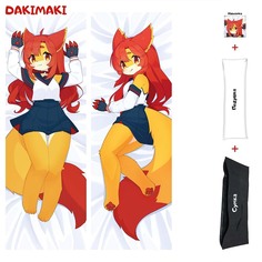 Наволочка + подушка + сумка Дакимакура фурри Оранжевый Кот 0624 150x50 Dakimaki