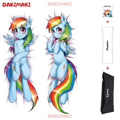 Наволочка + подушка + сумка Дакимакура Радуга Дэш 0630 150x50 Dakimaki
