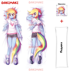 Наволочка + подушка Дакимакура Рэйнбоу Дэш 0631 150x50 Dakimaki