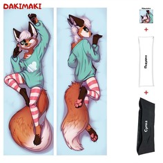 Наволочка + подушка + сумка Дакимакура Фурри Лис-мальчик 0636 150x50 Dakimaki