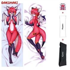 Наволочка + подушка + сумка Дакимакура Фурри Дракон-лис 0637 150x50 Dakimaki