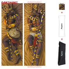 Наволочка + подушка + сумка Дакимакура фурри Анубис 0648 150x50 Dakimaki