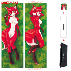Наволочка + подушка + сумка Дакимакура фурри Лиса 0661 150x50 Dakimaki