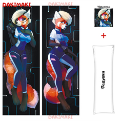 Наволочка + подушка Дакимакура фурри Космическая панда 0683 150x50 Dakimaki