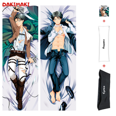 Наволочка + подушка + сумка Дакимакура Леви Аккерман 0710 150x50 Dakimaki