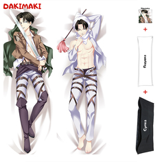 Наволочка + подушка + сумка Дакимакура капитан Леви 0712 150x50 Dakimaki