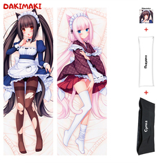 Наволочка + подушка + сумка Дакимакура Чокола и Ванилла 0718 150x50 Dakimaki