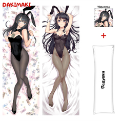 Наволочка + подушка Дакимакура Май Сакурадзима 0749 150x50 Dakimaki