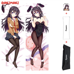 Наволочка + подушка + сумка Дакимакура Май Сакурадзима 0750 150x50 Dakimaki
