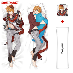 Наволочка + подушка Дакимакура Тарталья Геншин 0935 150x50 Dakimaki