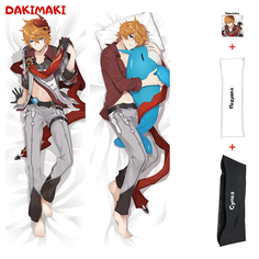 Наволочка + подушка + сумка Дакимакура Тарталья Геншин 0935 150x50 Dakimaki