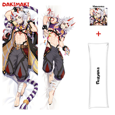 Наволочка + подушка Дакимакура Аратаки Итто Геншин 0938 150x50 Dakimaki