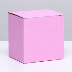 Коробка под кружку, без окна, розовая 12 х 9,5 х 12 см (10 шт) Русэкспресс