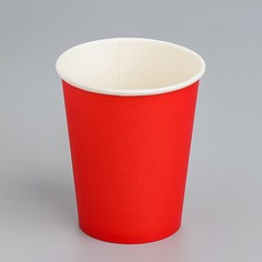 Стакан бумажный Красный 250 мл, диаметр 80 мм (50 шт) No Brand