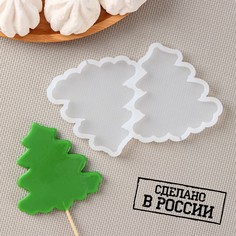 Силиконовая форма елка, 12x9x0,8 см, h=8 см, цвет прозрачный No Brand