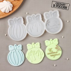 Силиконовая форма елочные игрушки, цвет прозрачный No Brand