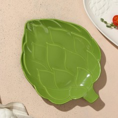 Тарелка Артишоки, зеленая, 20 х 17 см No Brand