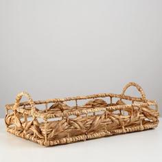 Корзина плетеная, 43х25х8/13 см, камыш No Brand