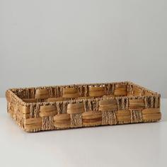 Корзина плетеная, 43х25х8 см, камыш No Brand