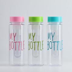 Бутылка для воды My bottle, 500 мл, с контейнером для фруктов, 6.5х19.5 см, микс No Brand