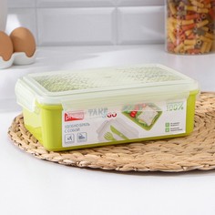 Контейнер пищевой со столовыми приборами Take&Go, 1,1 л, 20,3x13,2x7 см, цвет зеленый Phibo