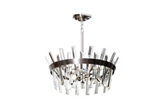 92EL-YG02120-6P Люстра потолочная хром, стекло прозр., d60*h.100см Garda Decor