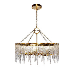 K2KG1102P-8A Люстра Tiara круглая латунь/стекло прозр. d80*h63см Garda Decor