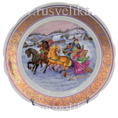 Тарелка декоративная "Русская тройка. Похищение" No Brand