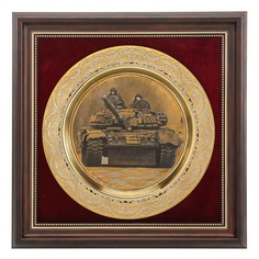 Панно "Танк Т-72МС с символикой Z". Златоуст 30 х 30 см No Brand