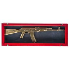 Деревянное резное панно "Автомат АК-47" 100х35 см No Brand