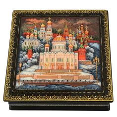 Шкатулка с художественной росписью "Москва Златоглавая" No Brand
