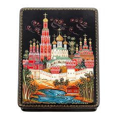 Шкатулка с художественной росписью "Новодевичий монастырь" No Brand