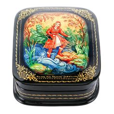 Шкатулка с художественной росписью "Царевна-лягушка" No Brand