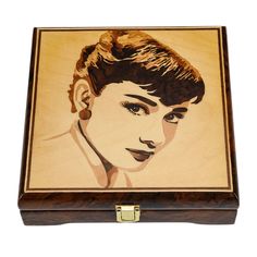 Деревянная шкатулка "Одри Хепберн" No Brand