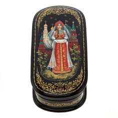 Шкатулка с художественной росписью "Хлеб да соль" No Brand