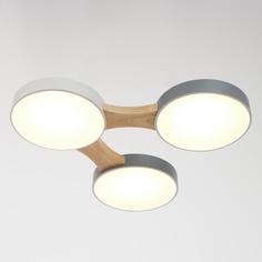 Люстра 625362/5 LED 39Вт 3 режима 3000-6000К светлое дерево 67х50х5 см No Brand