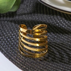 Кольцо для салфетки «Линии», 4x4x4 см, цвет золотой No Brand