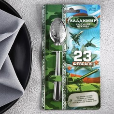 Ложка с гравировкой именная с 23 Февраля "Владимир" No Brand