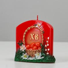 Свеча пасхальная фигурная "Праздничная", 9,5х9,5 см, 160 гр, микс No Brand