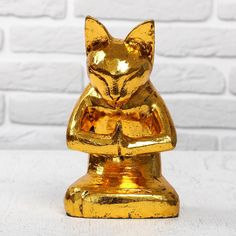 Сувенир дерево "Кот йог" 12х9х20 см No Brand