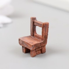 Фигурка для флорариума полистоун "Деревянный стул" 1,8х1,5х2,5 см (4 шт) No Brand