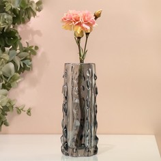Ваза "Джорджия" из прозрачного черного стекла 18*6*6 см No Brand