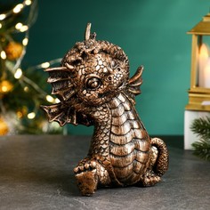 Хорошие сувениры Фигура "Дракон счастливый" бронза, 17х13х9см